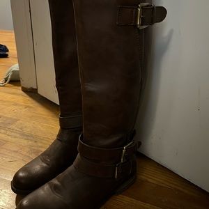brown knee high boots